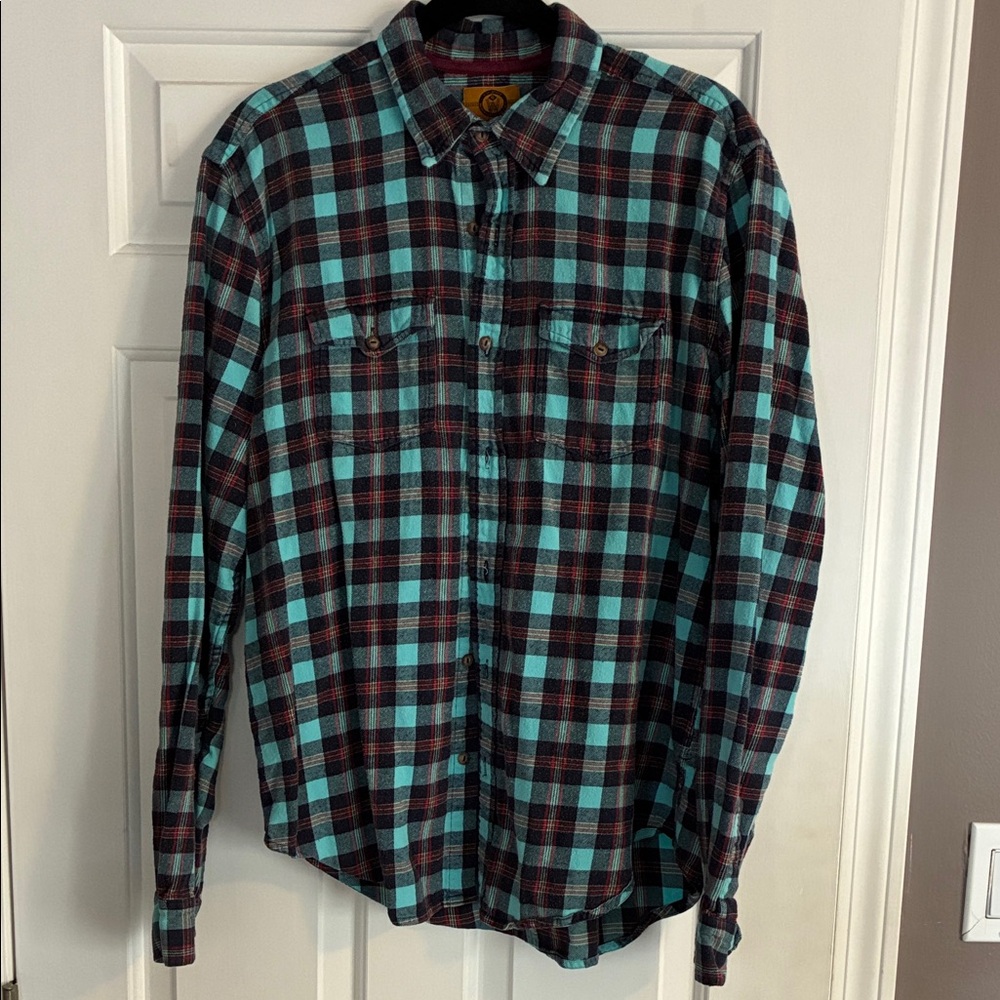 Stapleford Men's Plaid Shirt in Teal, Red, Blue
Flannel